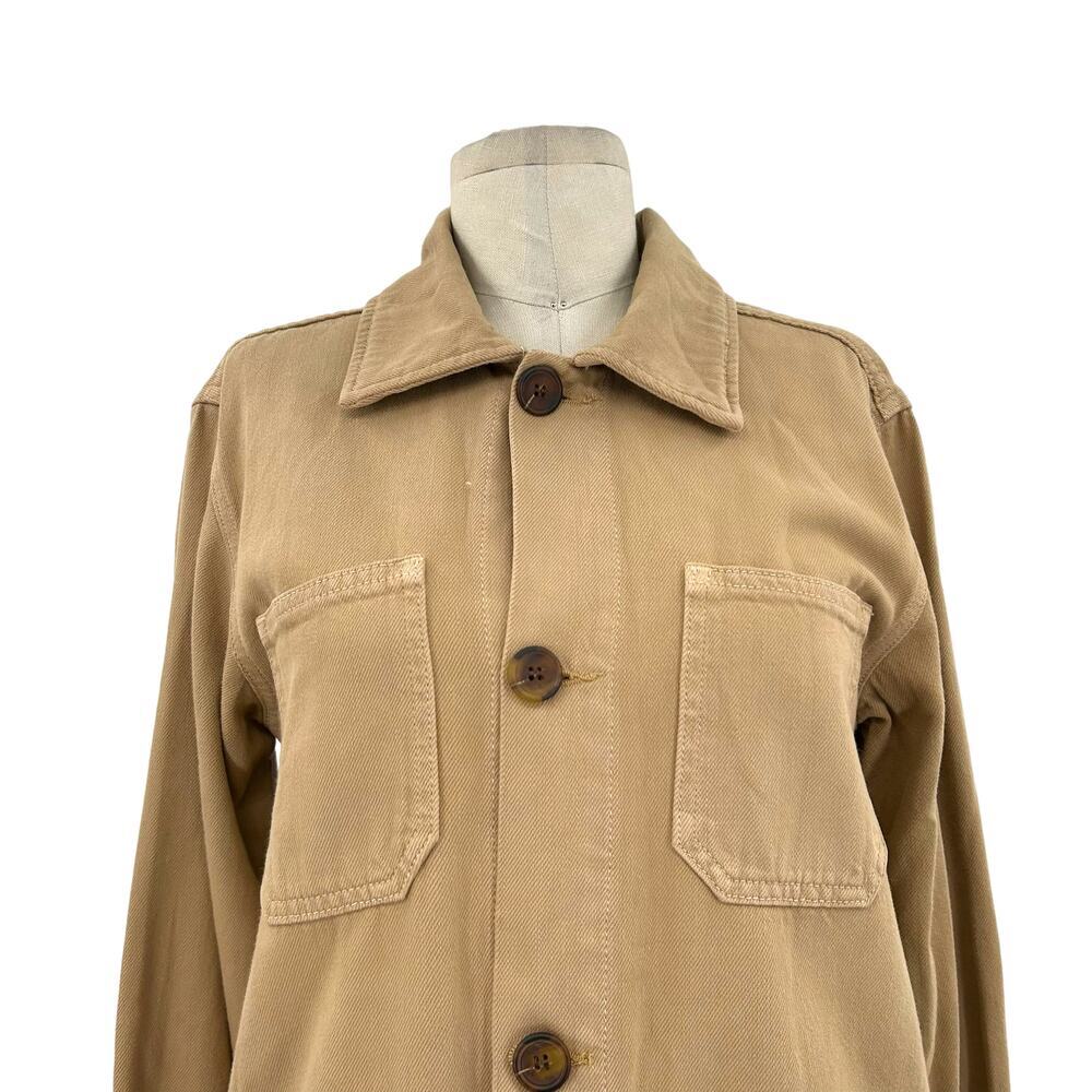 Reformation Dylan Jacket Wheat Khaki Wash Size Medium - Picture 2 of 11